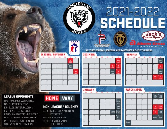 bears regular season schedule